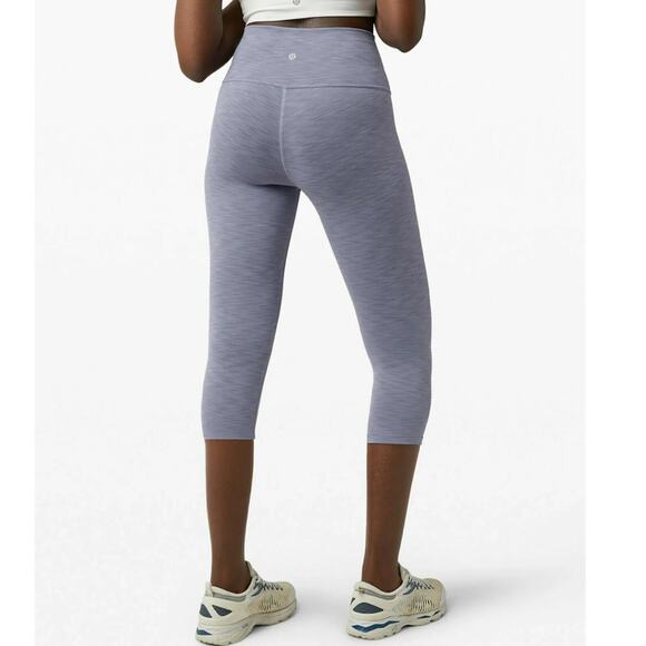 Lululemon Wunder Train HR Crop Leggings Heathered Peri Purple Size 4 - Picture 2 of 9